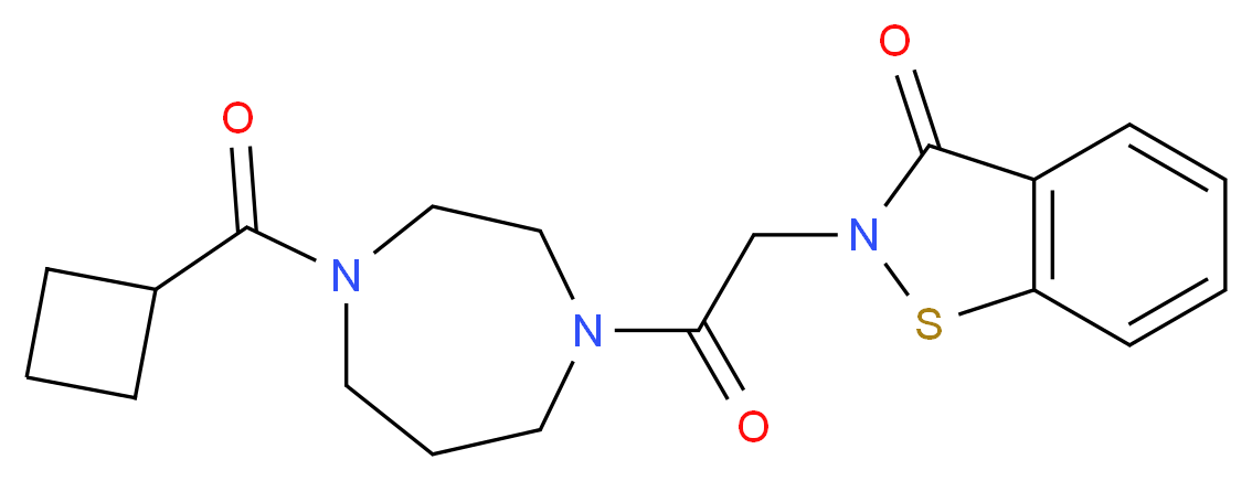 2-{2-[4-(cyclobutylcarbonyl)-1,4-diazepan-1-yl]-2-oxoethyl}-1,2-benzisothiazol-3(2H)-one_分子结构_CAS_)