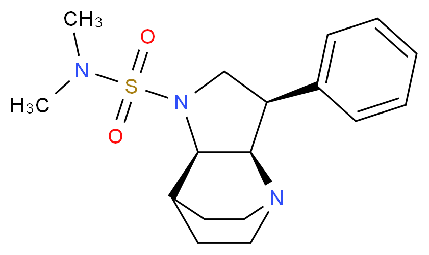 (3R*,3aR*,7aR*)-N,N-dimethyl-3-phenylhexahydro-4,7-ethanopyrrolo[3,2-b]pyridine-1(2H)-sulfonamide_分子结构_CAS_)