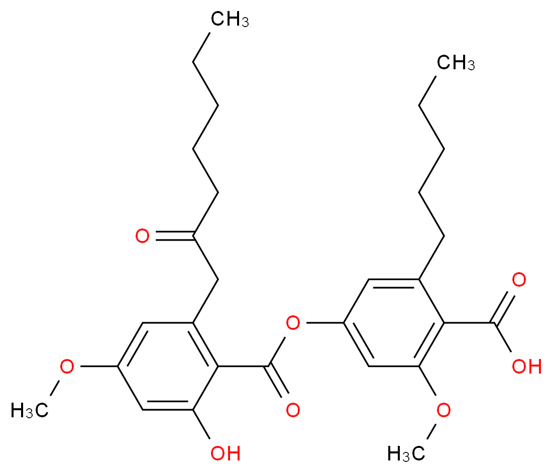 4-[2-hydroxy-4-methoxy-6-(2-oxoheptyl)benzoyloxy]-2-methoxy-6-pentylbenzoic acid_分子结构_CAS_6009-12-7