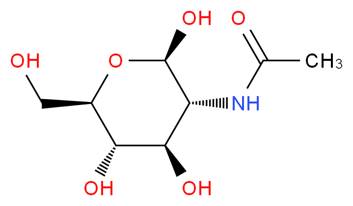 N-[(2R,3R,4R,5S,6R)-2,4,5-trihydroxy-6-(hydroxymethyl)oxan-3-yl]acetamide_分子结构_CAS_7512-17-6