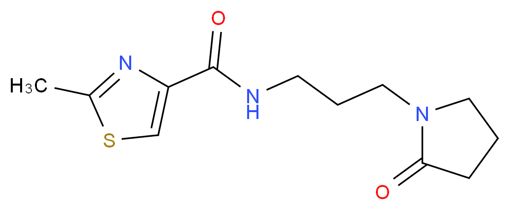 2-methyl-N-[3-(2-oxopyrrolidin-1-yl)propyl]-1,3-thiazole-4-carboxamide_分子结构_CAS_)