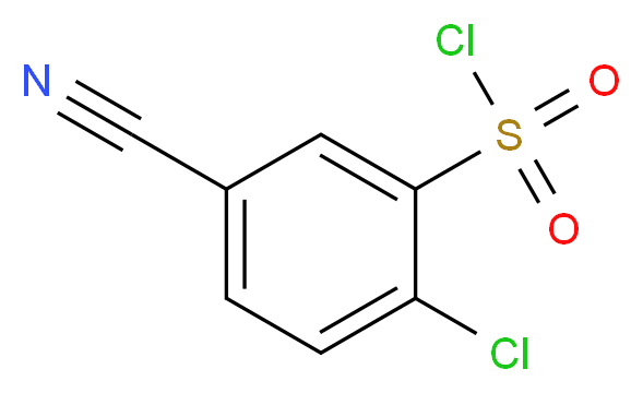 2-Chloro-5-cyanobenzene-1-sulfonyl chloride_分子结构_CAS_942199-56-6)
