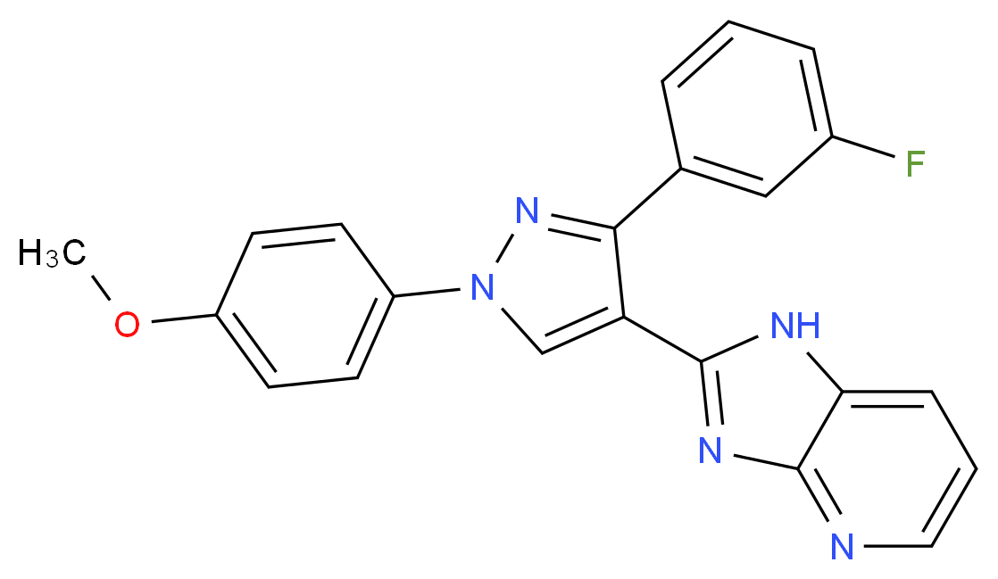 2-[3-(3-fluorophenyl)-1-(4-methoxyphenyl)-1H-pyrazol-4-yl]-1H-imidazo[4,5-b]pyridine_分子结构_CAS_)