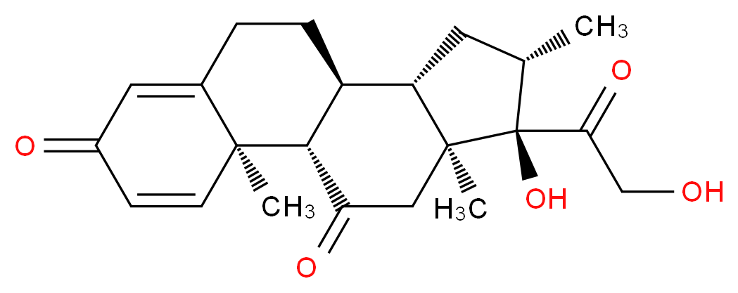 (1S,2R,10S,11S,13S,14R,15S)-14-hydroxy-14-(2-hydroxyacetyl)-2,13,15-trimethyltetracyclo[8.7.0.0<sup>2</sup>,<sup>7</sup>.0<sup>1</sup><sup>1</sup>,<sup>1</sup><sup>5</sup>]heptadeca-3,6-diene-5,17-dione_分子结构_CAS_1247-42-3