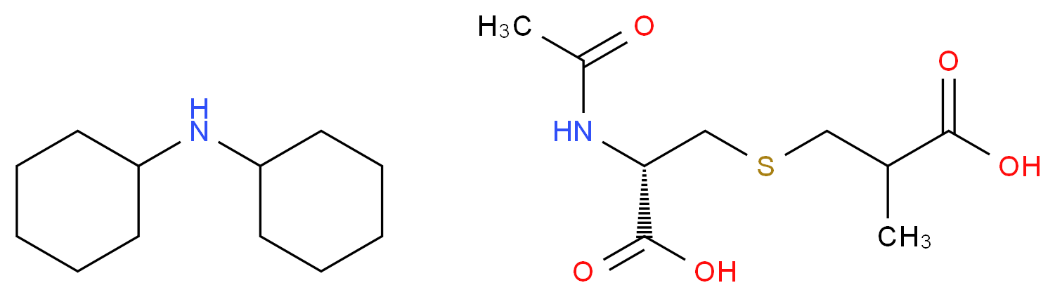 3-{[(2S)-2-carboxy-2-acetamidoethyl]sulfanyl}-2-methylpropanoic acid; N-cyclohexylcyclohexanamine_分子结构_CAS_910898-81-6