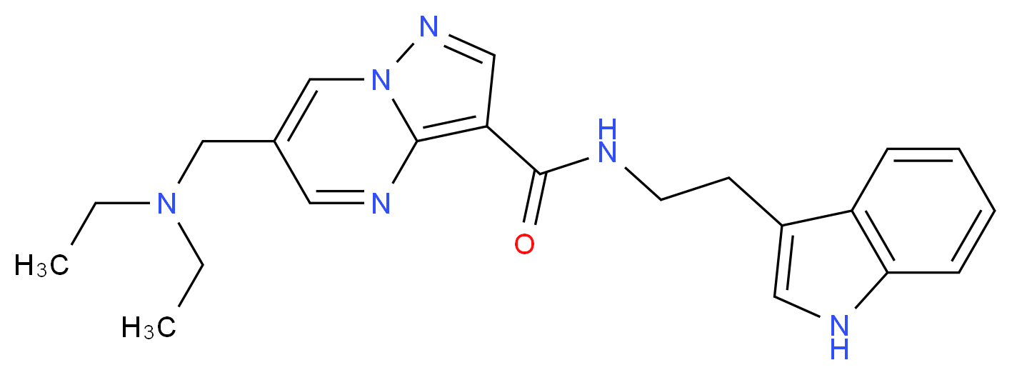6-[(diethylamino)methyl]-N-[2-(1H-indol-3-yl)ethyl]pyrazolo[1,5-a]pyrimidine-3-carboxamide_分子结构_CAS_)