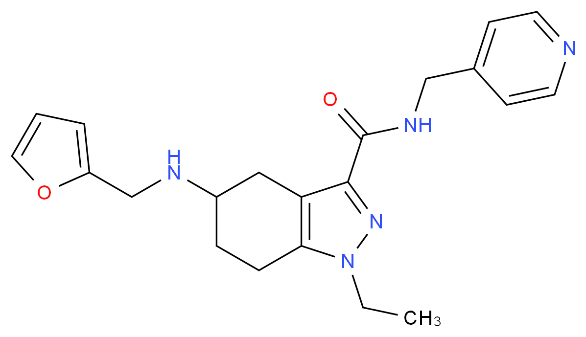1-ethyl-5-[(2-furylmethyl)amino]-N-(4-pyridinylmethyl)-4,5,6,7-tetrahydro-1H-indazole-3-carboxamide_分子结构_CAS_)