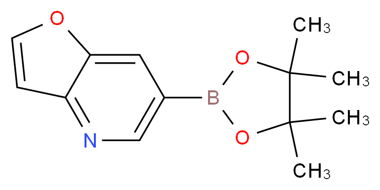 6-(4,4,5,5-Tetramethyl-1,3,2-dioxaborolan-2-yl)furo[3,2-b]pyridine_分子结构_CAS_1188539-34-5)