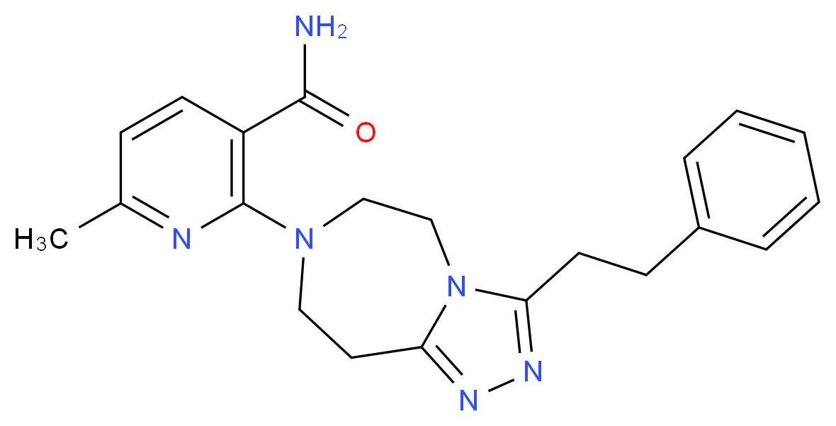 6-methyl-2-[3-(2-phenylethyl)-5,6,8,9-tetrahydro-7H-[1,2,4]triazolo[4,3-d][1,4]diazepin-7-yl]nicotinamide_分子结构_CAS_)