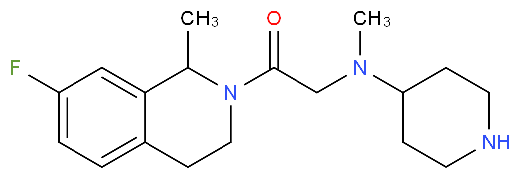 N-[2-(7-fluoro-1-methyl-3,4-dihydroisoquinolin-2(1H)-yl)-2-oxoethyl]-N-methylpiperidin-4-amine_分子结构_CAS_)