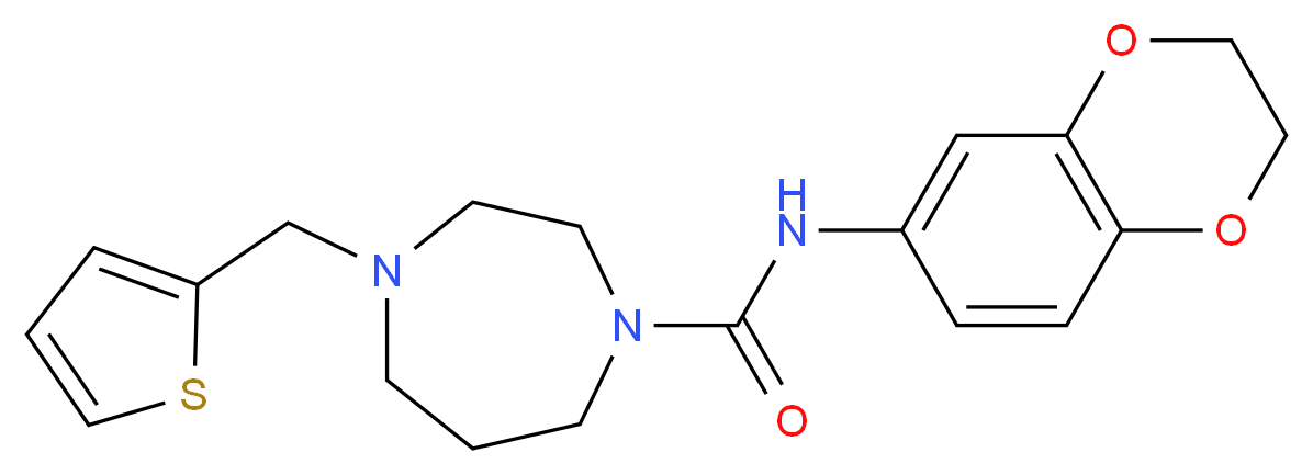 N-(2,3-dihydro-1,4-benzodioxin-6-yl)-4-(2-thienylmethyl)-1,4-diazepane-1-carboxamide_分子结构_CAS_)