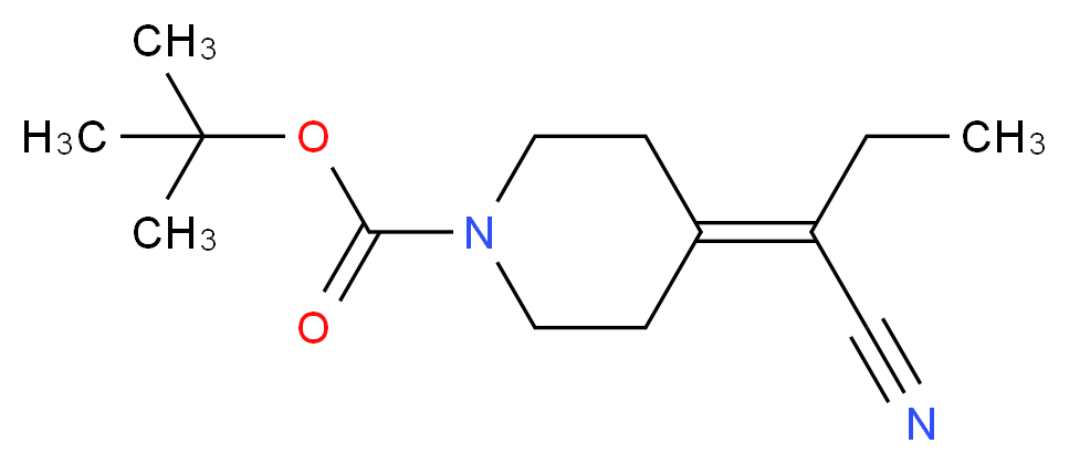 tert-butyl 4-(1-cyanopropylidene)piperidine-1-carboxylate_分子结构_CAS_1198283-75-8