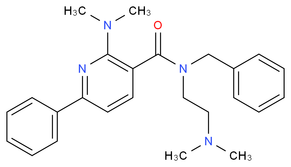 N-benzyl-2-(dimethylamino)-N-[2-(dimethylamino)ethyl]-6-phenylnicotinamide_分子结构_CAS_)