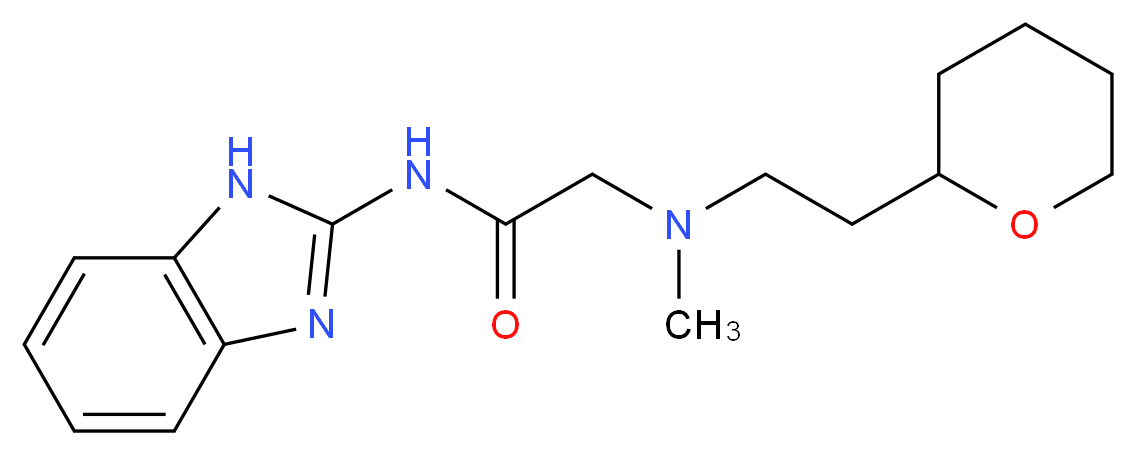 N-1H-benzimidazol-2-yl-2-{methyl[2-(tetrahydro-2H-pyran-2-yl)ethyl]amino}acetamide_分子结构_CAS_)