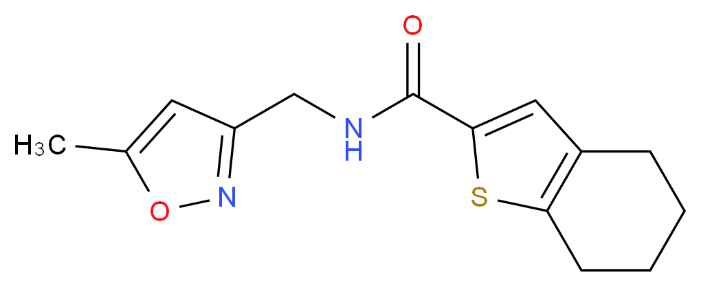 N-[(5-methyl-3-isoxazolyl)methyl]-4,5,6,7-tetrahydro-1-benzothiophene-2-carboxamide_分子结构_CAS_)