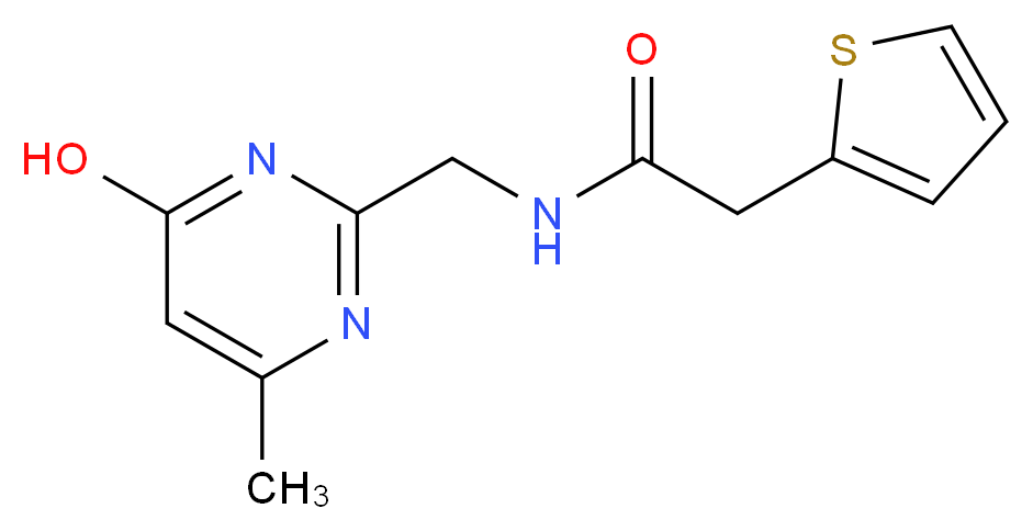 N-[(4-hydroxy-6-methyl-2-pyrimidinyl)methyl]-2-(2-thienyl)acetamide_分子结构_CAS_)