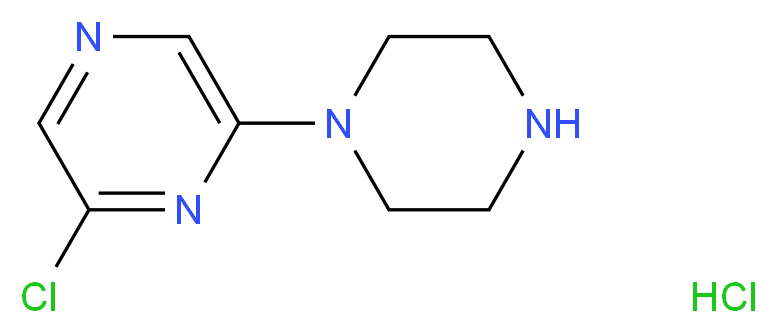 2-chloro-6-(piperazin-1-yl)pyrazine hydrochloride_分子结构_CAS_61655-58-1