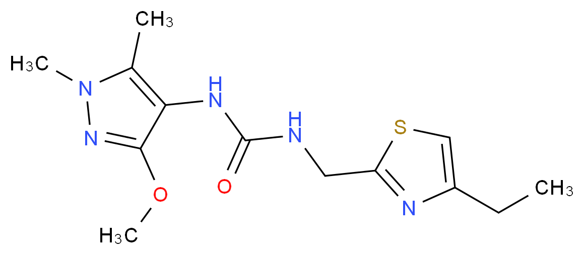 N-[(4-ethyl-1,3-thiazol-2-yl)methyl]-N'-(3-methoxy-1,5-dimethyl-1H-pyrazol-4-yl)urea_分子结构_CAS_)
