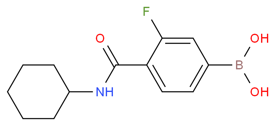 4-(Cyclohexylcarbamoyl)-3-fluorobenzeneboronic acid 95%_分子结构_CAS_874289-11-9)