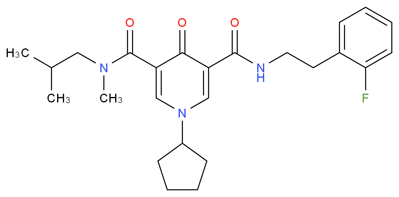 1-cyclopentyl-N'-[2-(2-fluorophenyl)ethyl]-N-isobutyl-N-methyl-4-oxo-1,4-dihydro-3,5-pyridinedicarboxamide_分子结构_CAS_)