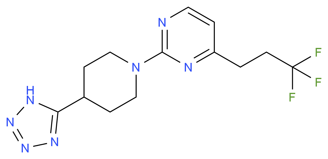 2-[4-(1H-tetrazol-5-yl)piperidin-1-yl]-4-(3,3,3-trifluoropropyl)pyrimidine_分子结构_CAS_)