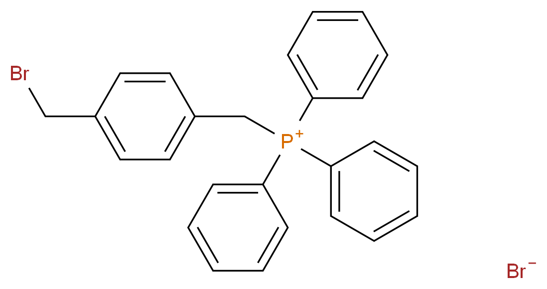 {[4-(bromomethyl)phenyl]methyl}triphenylphosphanium bromide_分子结构_CAS_14366-74-6