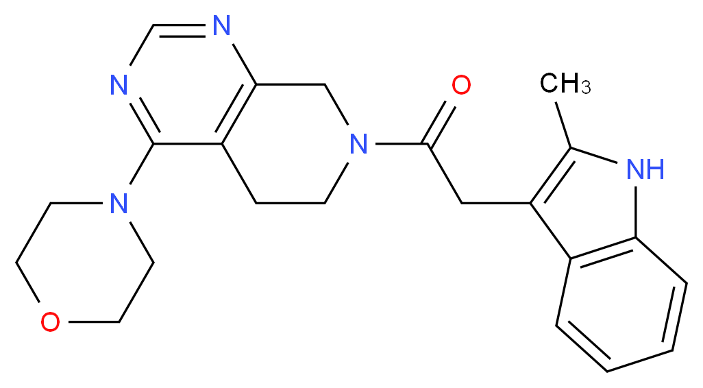 7-[(2-methyl-1H-indol-3-yl)acetyl]-4-(4-morpholinyl)-5,6,7,8-tetrahydropyrido[3,4-d]pyrimidine_分子结构_CAS_)