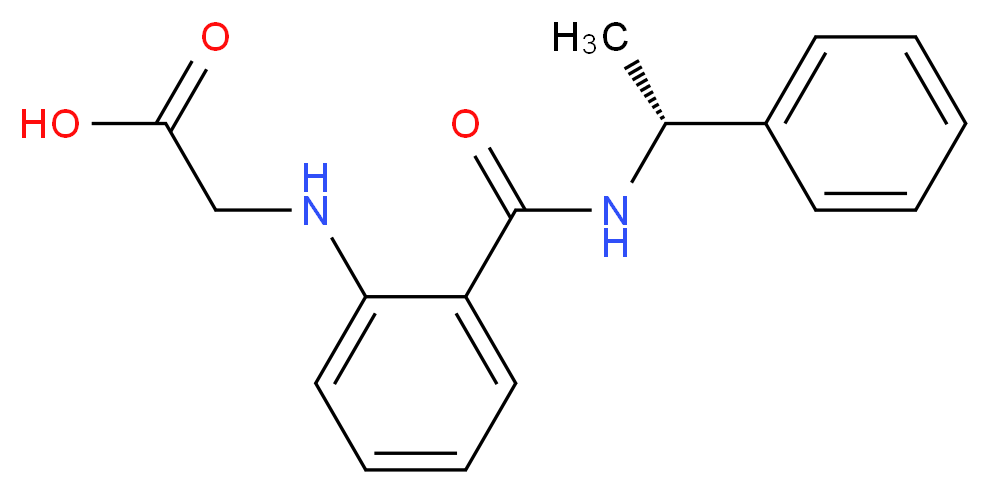 {[2-({[(1R)-1-phenylethyl]amino}carbonyl)phenyl]amino}acetic acid_分子结构_CAS_)