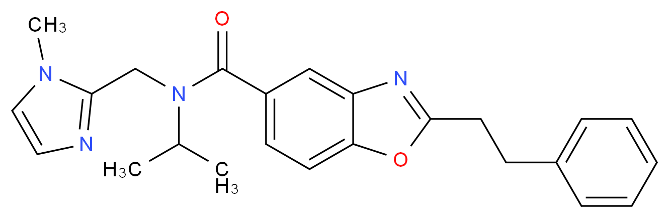 N-isopropyl-N-[(1-methyl-1H-imidazol-2-yl)methyl]-2-(2-phenylethyl)-1,3-benzoxazole-5-carboxamide_分子结构_CAS_)