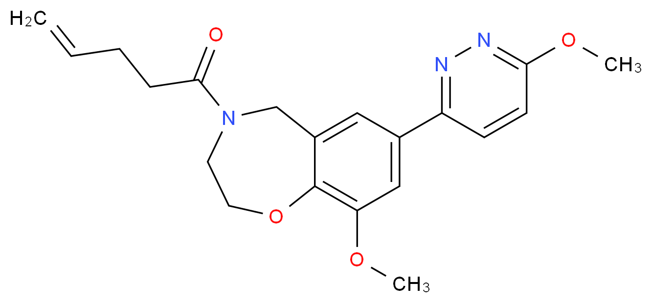 9-methoxy-7-(6-methoxy-3-pyridazinyl)-4-(4-pentenoyl)-2,3,4,5-tetrahydro-1,4-benzoxazepine_分子结构_CAS_)