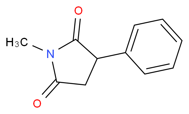 1-methyl-3-phenylpyrrolidine-2,5-dione_分子结构_CAS_86-34-0