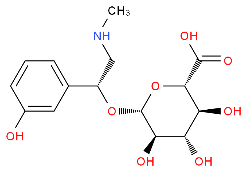 (2S,3S,4S,5R,6R)-3,4,5-trihydroxy-6-[(1R)-1-(3-hydroxyphenyl)-2-(methylamino)ethoxy]oxane-2-carboxylic acid_分子结构_CAS_1260611-56-0