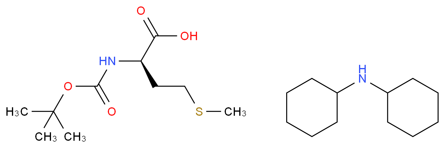 (2R)-2-{[(tert-butoxy)carbonyl]amino}-4-(methylsulfanyl)butanoic acid; N-cyclohexylcyclohexanamine_分子结构_CAS_61315-59-1
