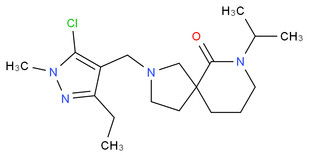 2-[(5-chloro-3-ethyl-1-methyl-1H-pyrazol-4-yl)methyl]-7-isopropyl-2,7-diazaspiro[4.5]decan-6-one_分子结构_CAS_)