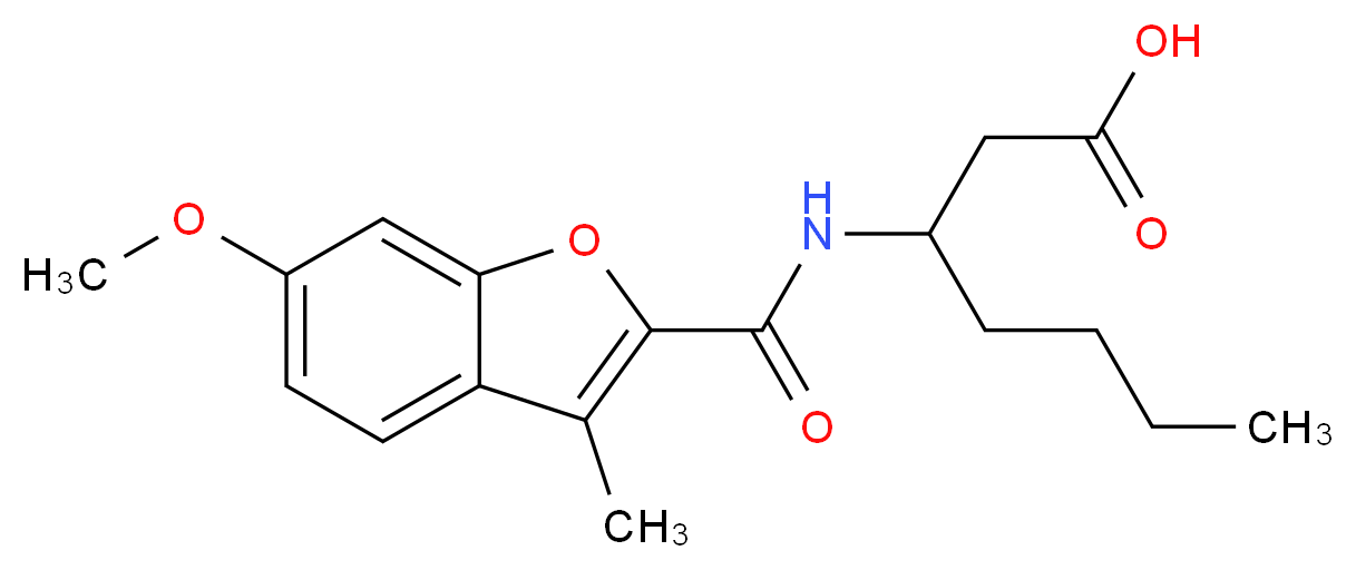 3-{[(6-methoxy-3-methyl-1-benzofuran-2-yl)carbonyl]amino}heptanoic acid_分子结构_CAS_)