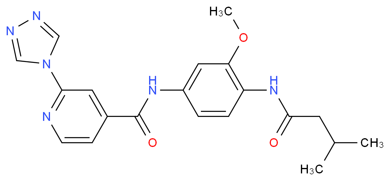 N-{3-methoxy-4-[(3-methylbutanoyl)amino]phenyl}-2-(4H-1,2,4-triazol-4-yl)isonicotinamide_分子结构_CAS_)