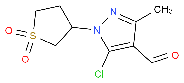 5-chloro-1-(1,1-dioxidotetrahydrothien-3-yl)-3-methyl-1H-pyrazole-4-carbaldehyde_分子结构_CAS_885-44-9)