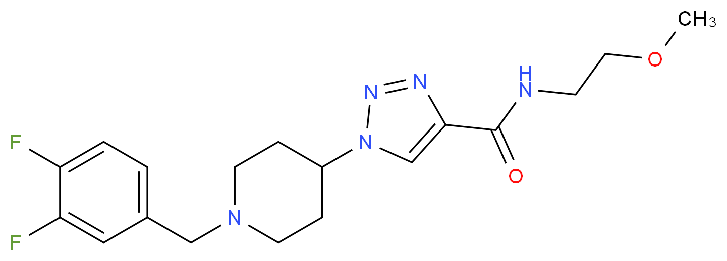 1-[1-(3,4-difluorobenzyl)-4-piperidinyl]-N-(2-methoxyethyl)-1H-1,2,3-triazole-4-carboxamide_分子结构_CAS_)