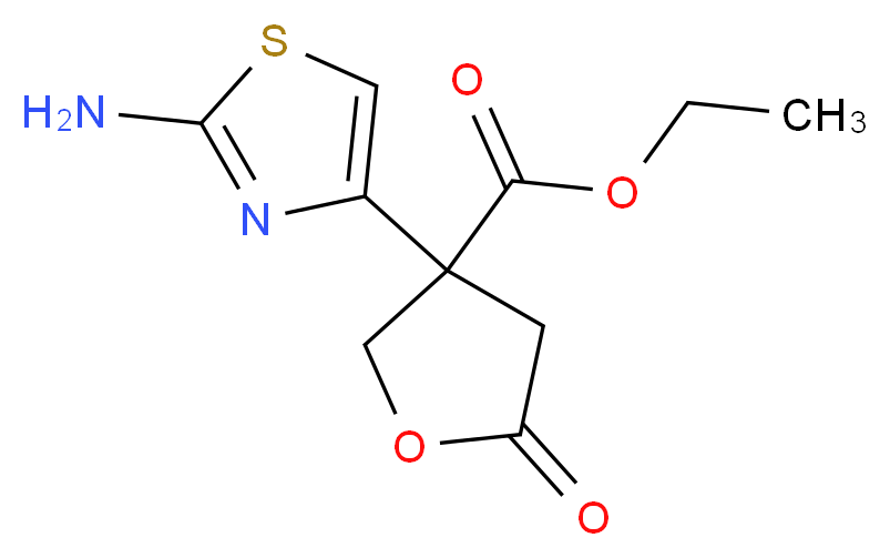 ethyl 3-(2-amino-1,3-thiazol-4-yl)-5-oxooxolane-3-carboxylate_分子结构_CAS_328275-97-4