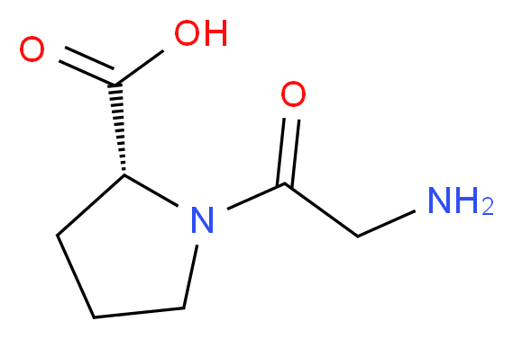 (2R)-1-(2-aminoacetyl)pyrrolidine-2-carboxylic acid_分子结构_CAS_71884-56-5