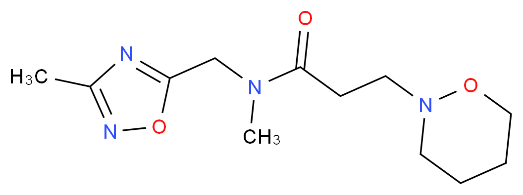 N-methyl-N-[(3-methyl-1,2,4-oxadiazol-5-yl)methyl]-3-(1,2-oxazinan-2-yl)propanamide_分子结构_CAS_)