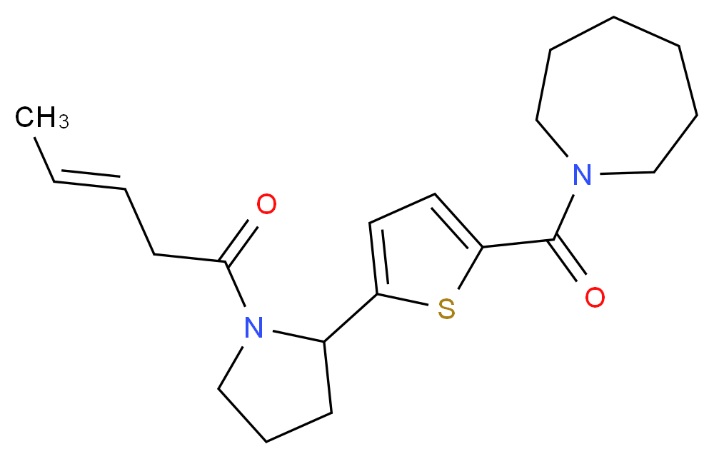 1-[(5-{1-[(3E)-3-pentenoyl]-2-pyrrolidinyl}-2-thienyl)carbonyl]azepane_分子结构_CAS_)
