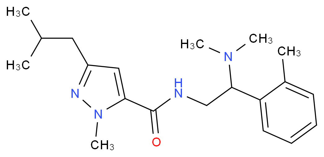 N-[2-(dimethylamino)-2-(2-methylphenyl)ethyl]-3-isobutyl-1-methyl-1H-pyrazole-5-carboxamide_分子结构_CAS_)
