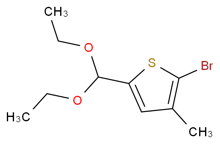 2-Bromo-5-(diethoxymethyl)-3-methylthiophene_分子结构_CAS_1000018-59-6)