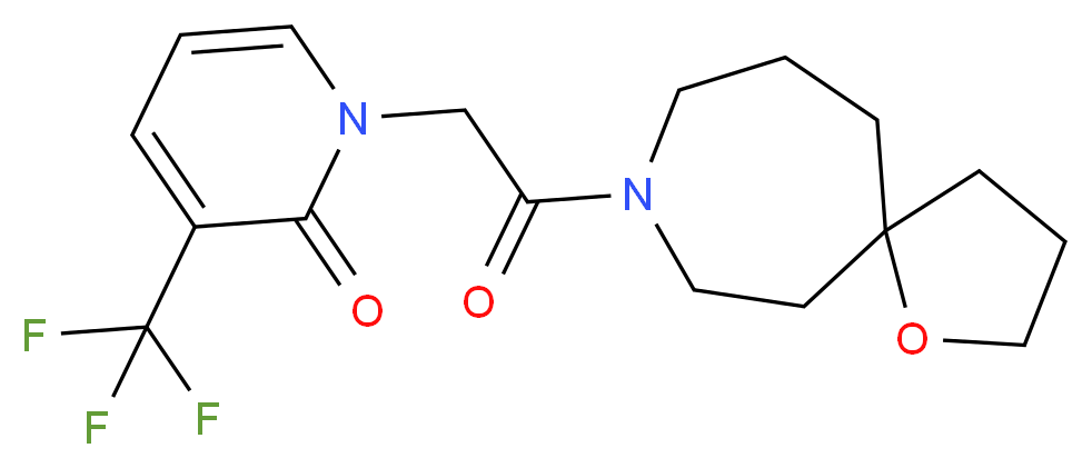 1-[2-(1-oxa-8-azaspiro[4.6]undec-8-yl)-2-oxoethyl]-3-(trifluoromethyl)pyridin-2(1H)-one_分子结构_CAS_)
