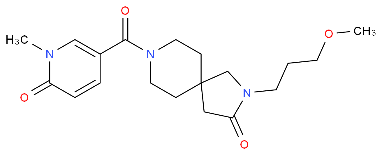 2-(3-methoxypropyl)-8-[(1-methyl-6-oxo-1,6-dihydro-3-pyridinyl)carbonyl]-2,8-diazaspiro[4.5]decan-3-one_分子结构_CAS_)