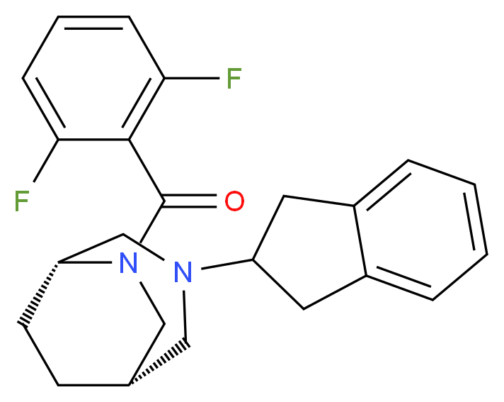 (1S*,5R*)-6-(2,6-difluorobenzoyl)-3-(2,3-dihydro-1H-inden-2-yl)-3,6-diazabicyclo[3.2.2]nonane_分子结构_CAS_)
