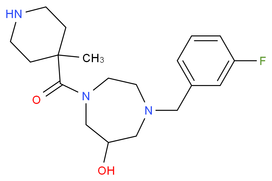 1-(3-fluorobenzyl)-4-[(4-methylpiperidin-4-yl)carbonyl]-1,4-diazepan-6-ol_分子结构_CAS_)