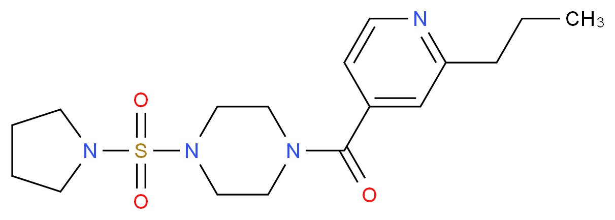 1-(2-propylisonicotinoyl)-4-(pyrrolidin-1-ylsulfonyl)piperazine_分子结构_CAS_)
