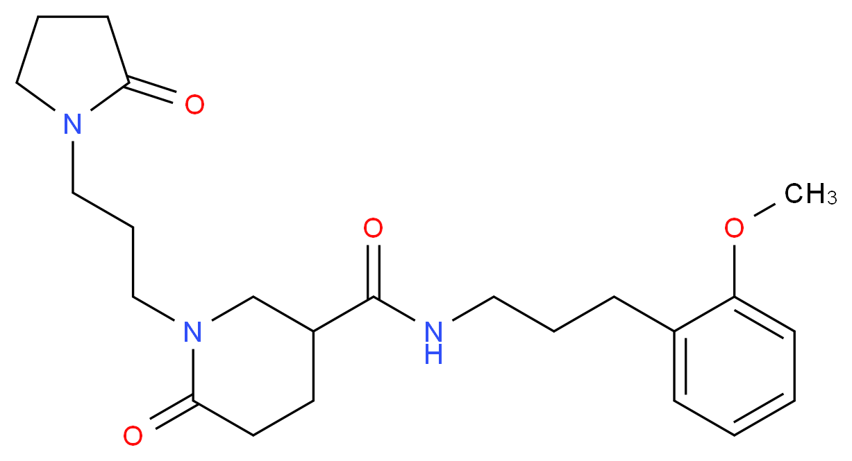 N-[3-(2-methoxyphenyl)propyl]-6-oxo-1-[3-(2-oxo-1-pyrrolidinyl)propyl]-3-piperidinecarboxamide_分子结构_CAS_)